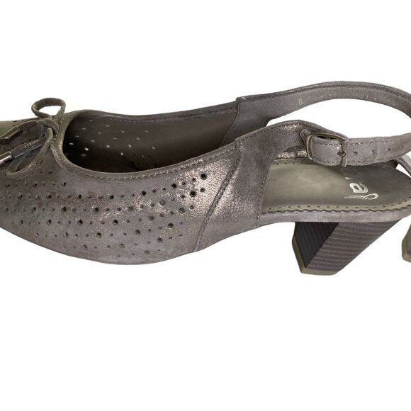 Luftpolster Ara Womens Pewter 2 1/2" Heel Sling Back Size 10.5 - Picture 2 of 12